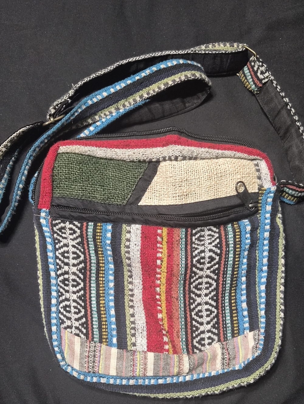 Boho Striped Crossbody Bag in Multi Color